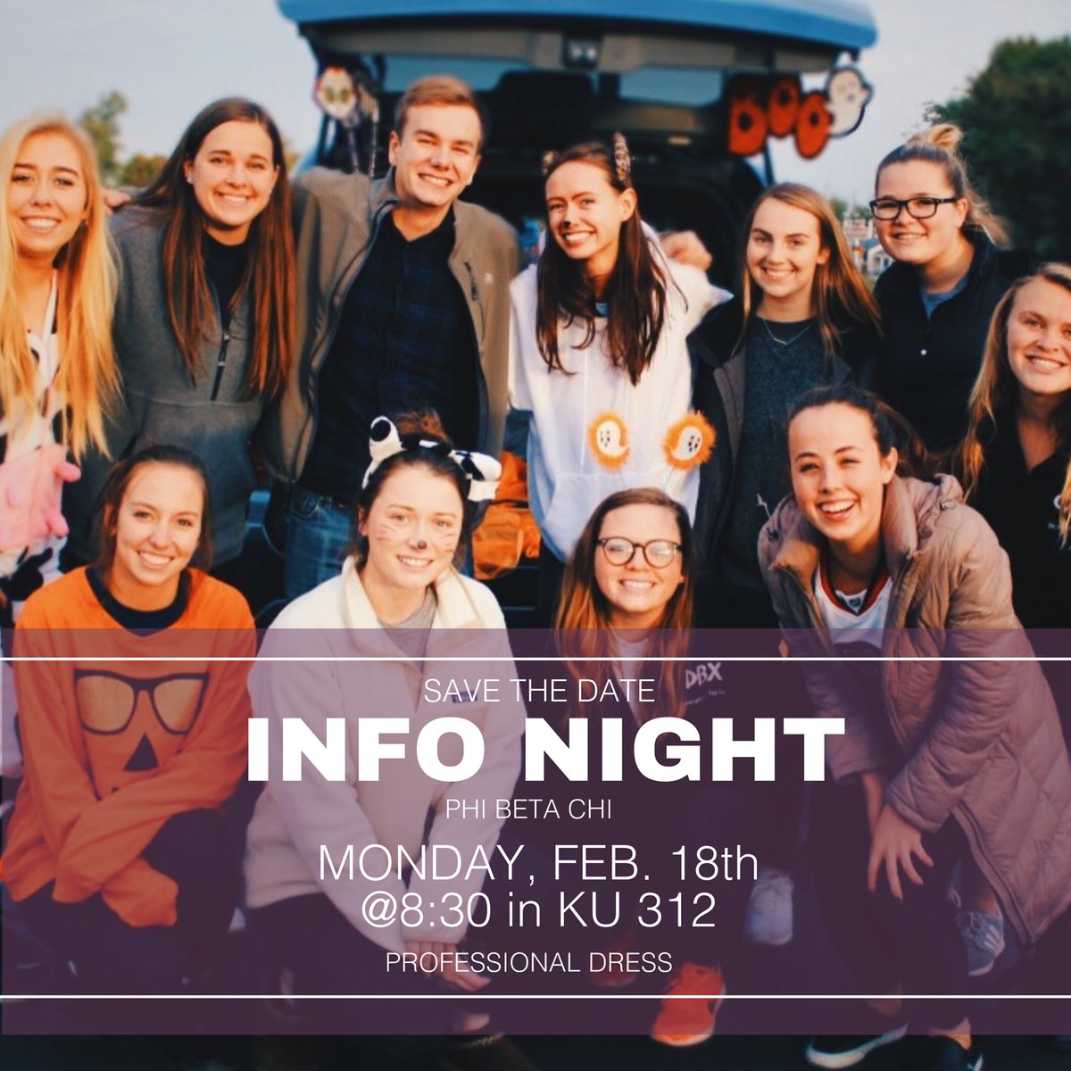 Come one come all! It’s that time of the semester again! Our info night will be held TOMORROW in KU 312. It is professional dress. DM for any questions regarding tomorrow or the recruitment process.