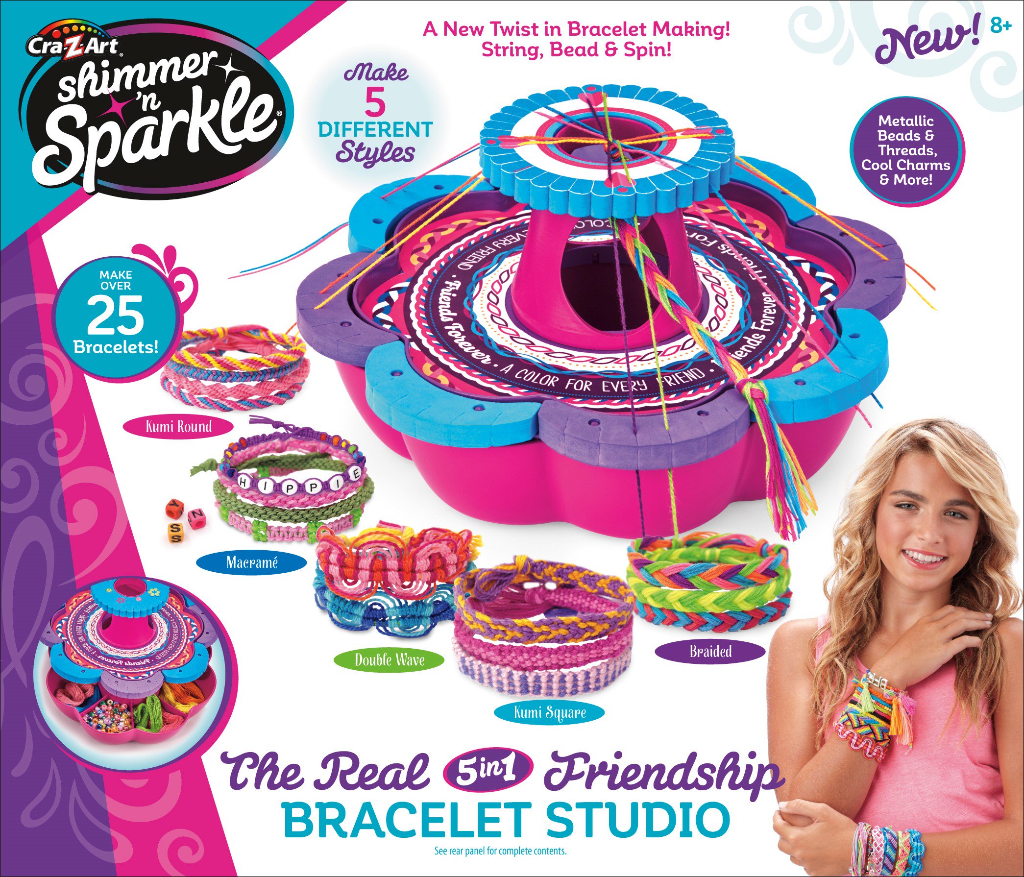 Shimmer N' Sparkle 6 in 1 Friendship Bracelet Studio - Beaded Bracelet Maker