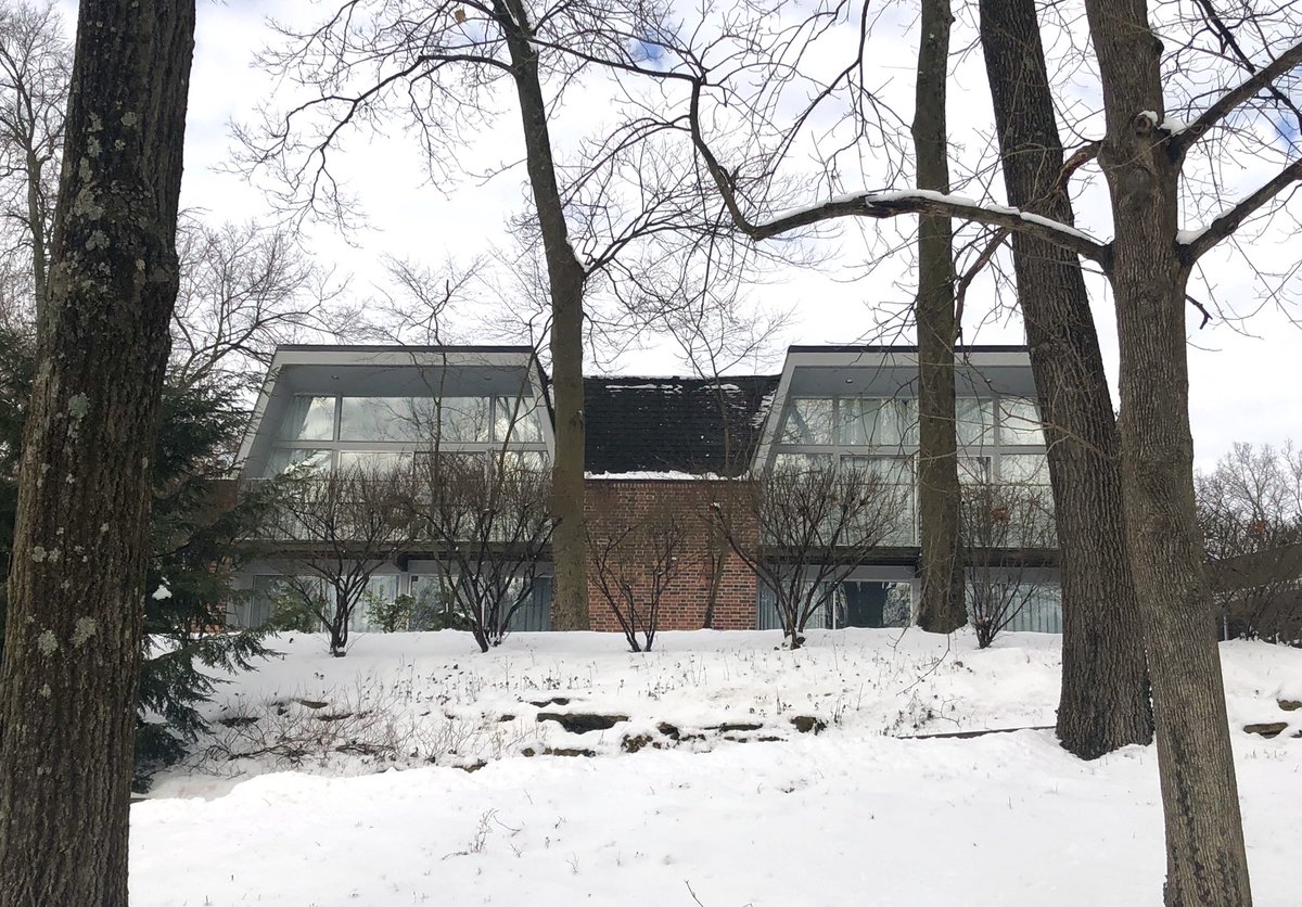 W. Byron Ireland was another major figure of Columbus modernism—he started his own firm here after working with Eero Saarinen in Detroit. This is the house he built for himself in Upper Arlington in 1962: