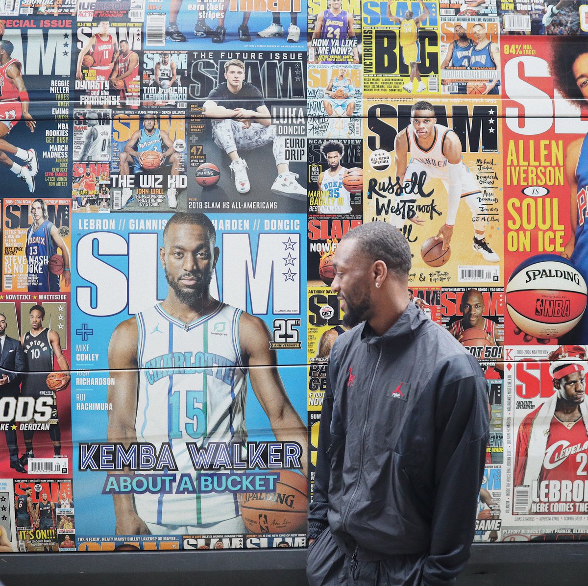 SLAMonline's tweet photo. ABOUT A BUCKET. 

S/O to Kemba for stopping by the #SLAMSprinter! https://t.co/oTt4mWzZxd