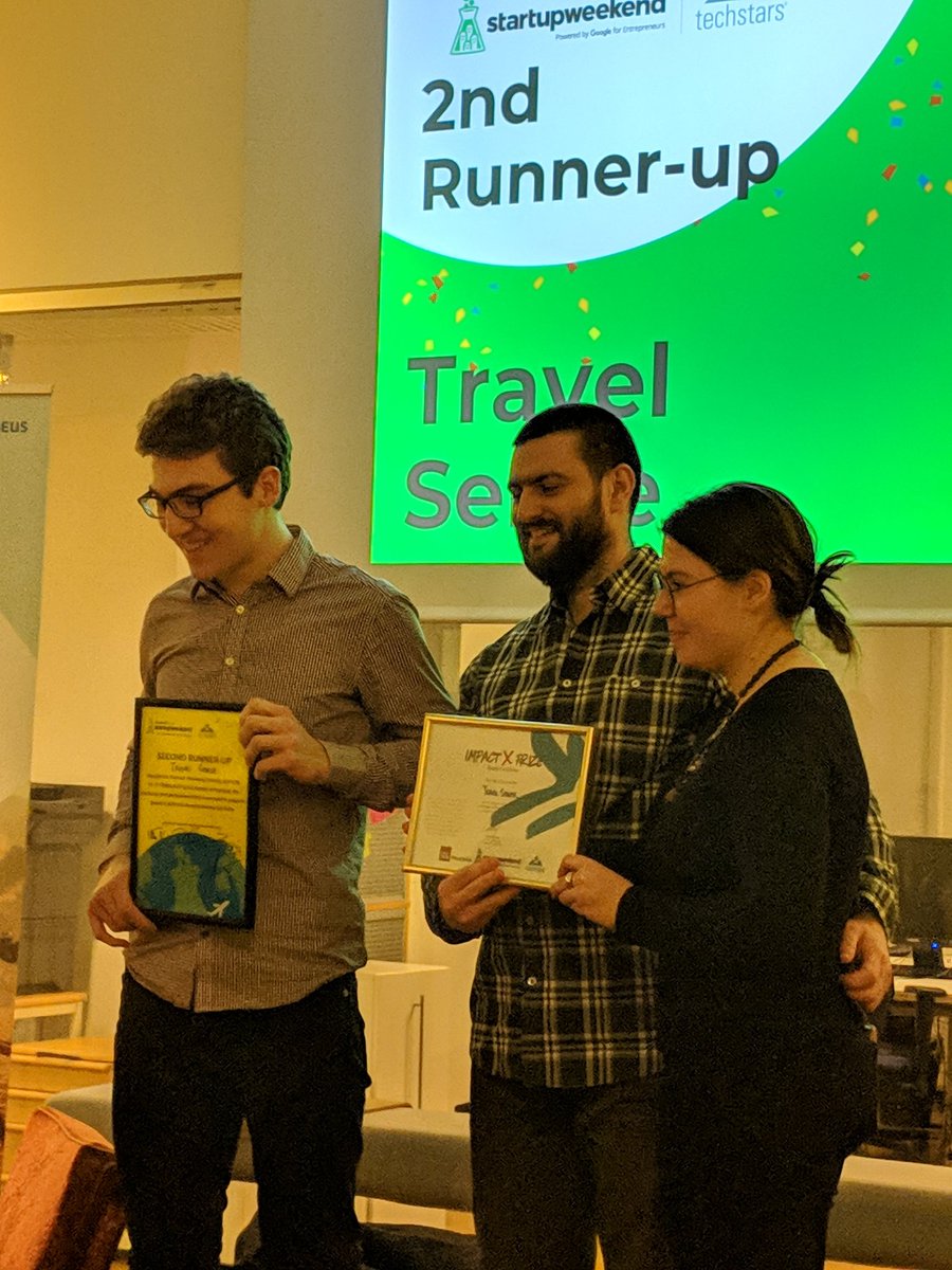 swstockholm's tweet photo. 2nd runner up prize goes to Travel Sense #swsto #startupweekend #swtravel #sthlmtech https://t.co/7PnVquxYv6