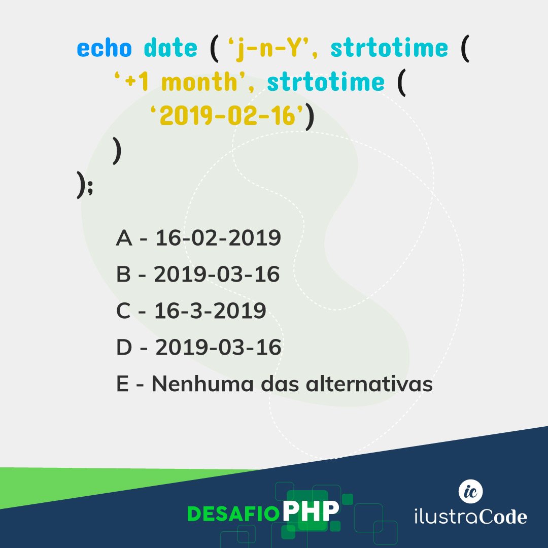 ilustraCode's tweet image. Vamos a mais um desafiooo PHP...Deixe nos comentários a letra correspondente 🤔😉 P.S Não vale digitar no seu editor, tem que usar a mente 😁

Segue-nos: @ilustra.code

#php #phpprogramming #webdevelopers #php7 #backend #ilustracode #ilustraCode