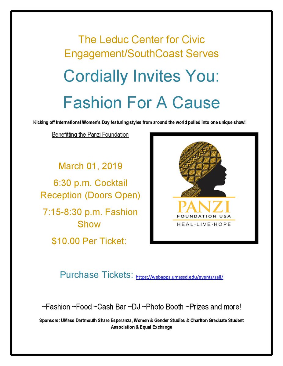 ShareEsperanza's tweet photo. Share Esperanza is the proud Gold sponsor of Fashion For A Cause, fashion co-hosted by @SCServes &amp; @UMassDLeducCtr to raise funds for @PanziUSA . https://t.co/ZixXkJlP8c