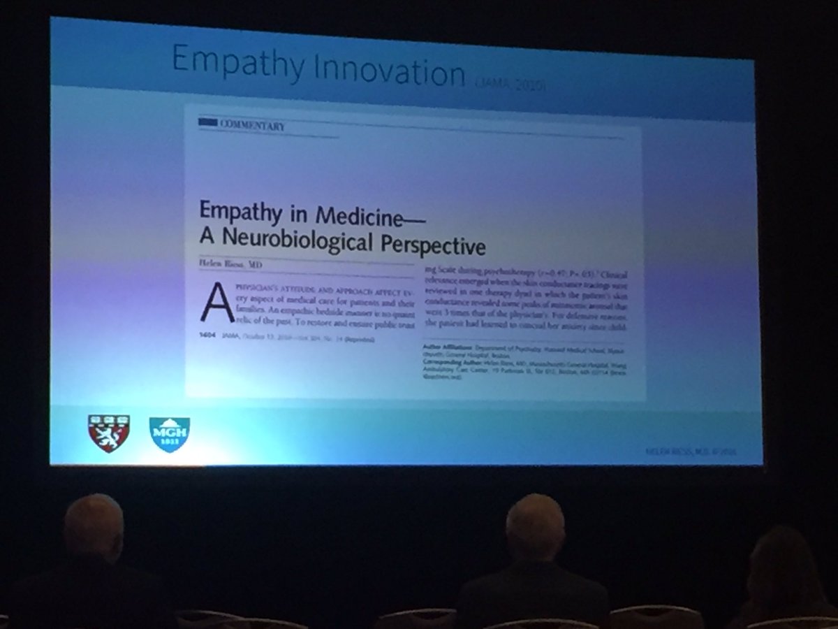 TraumaDocSF's tweet photo. Great talk by Dr Helen Riess from @harvardmed on EMPATHY on medicine. She has done work on the neurobiology of empathy. Fascinating work. #PCSA2019 @PCSAsurg. #empathy. #EmotionalIntelligence. Helping surgeons understand how we can improve patient care. #ILookLikeASurgeon https://t.co/yE3eCpn6CC