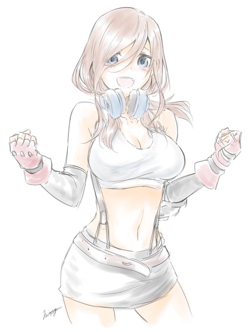 MiさんがTwitterに投稿した中野三玖(五等分の花嫁)のイラスト。