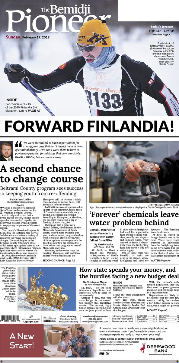 ForumDesignTeam's tweet photo. #news #design #typography #newspaper #pagedesign #printdesign #todaysfrontpage #Bemidji #BemidjiPioneer https://t.co/q06jfgONnz