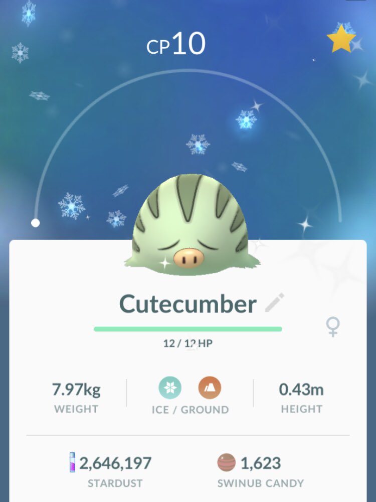 PokemonMum's tweet photo. What a busy #SwinubCommunityDay!
Managed 6✨shinys✨for each child &amp; I caught 10!💪🏻
Love the little cutecumbers💚🥒☺️
(My kids prefer🧟‍♂️ZombieSwinub!)
#MamoswineArmy #ShinySwinub
#PokémonGoCommunityDay
#SinnohStones #PokémonGo https://t.co/5g09JUuxGe