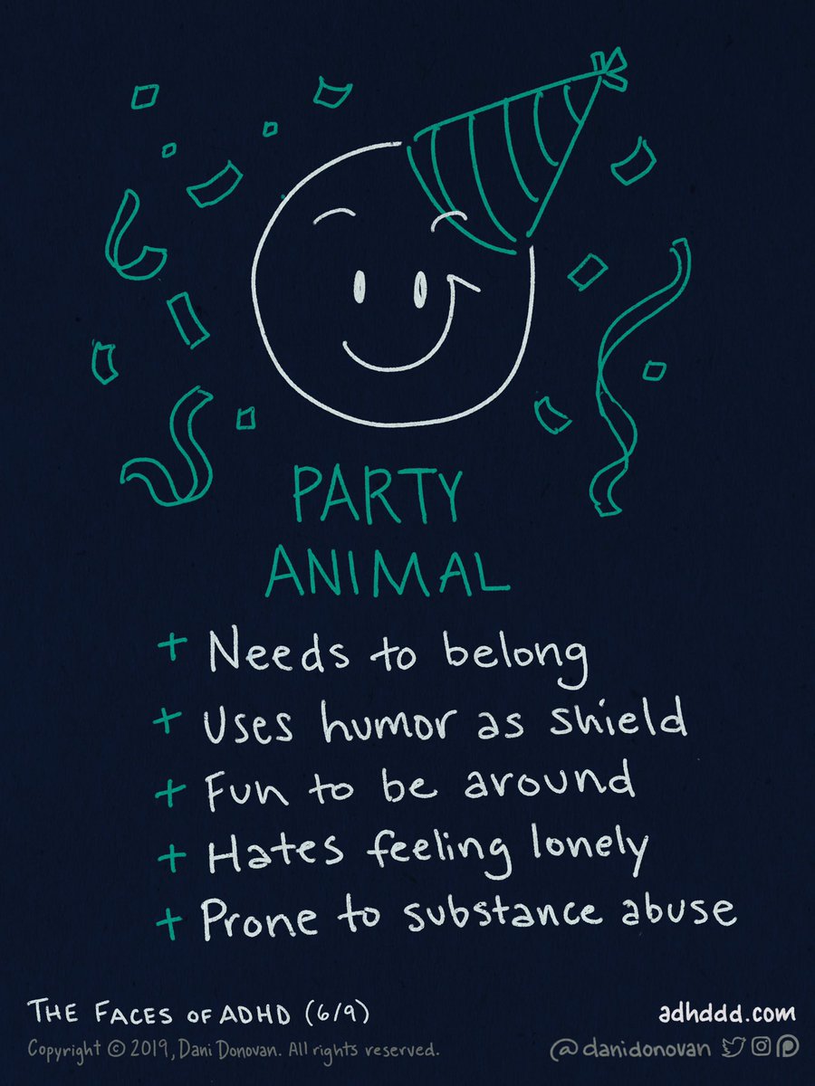 Fitting in has always played a huge part in my self-esteem. Feeling lonely (and worrying my friends don’t actually like me) WRECKS me. I use self-deprecating humor to lighten the mood.If I’m not fun to be around, I worry people won’t want to spend time with me. (6/9)  #ADHD