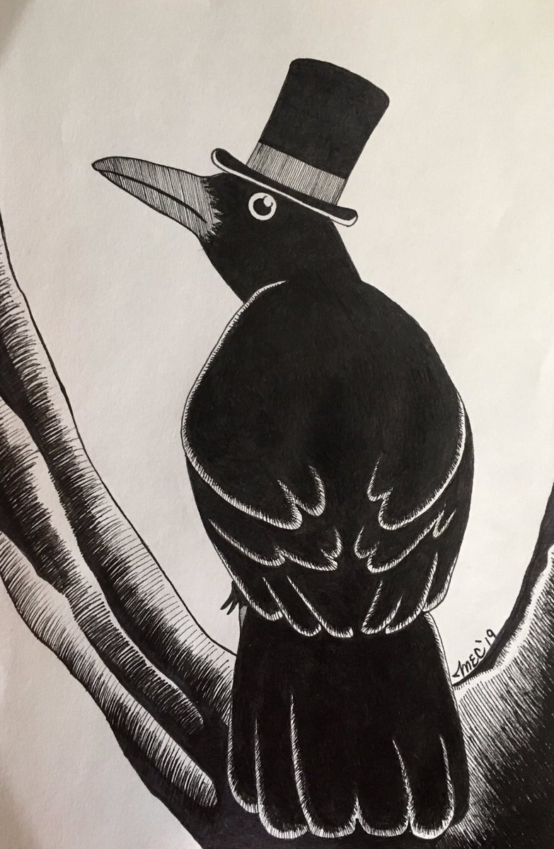 mcornell_art's tweet photo. Dressed in your Sunday best.🎩 #art #drawing #ink #inkdrawing #illustration #tophat #dapperbird https://t.co/m6oNQ05LJf