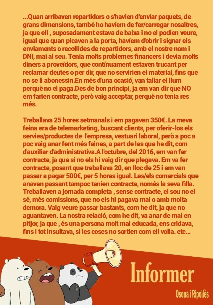 treballsdemerda's tweet photo. EVARE de Centelles. ➡️➡️Mira les imatges per llegir el cas d'un treball de merda! https://t.co/w6F5iS72B4