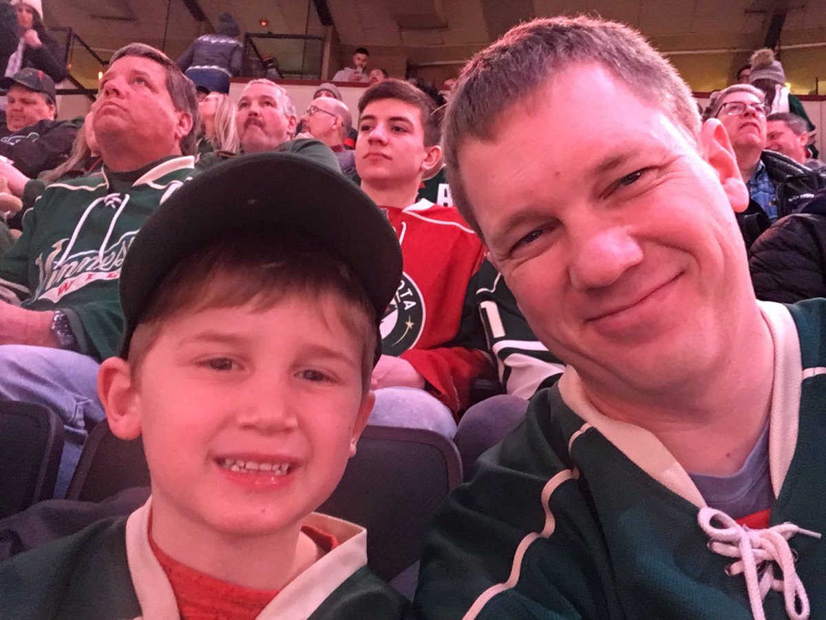 MBrausen11's tweet photo. First #MNWild event of 2019 for this little guy! He’s pumped and even said he wanted to skip his practice to see the game! https://t.co/zbHN9DfIOx