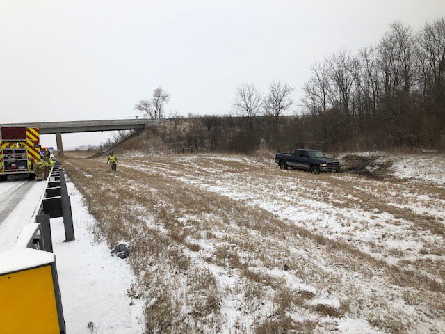 Crews spent another snowy afternoon at the 177 milepost of I75. As E783 arrived, the vehicle was on its side and was winched back to its upright position. Crews stopped the fuel leak as well. 

#letsnotmeetbyaccident #drivesafe #drivesmart