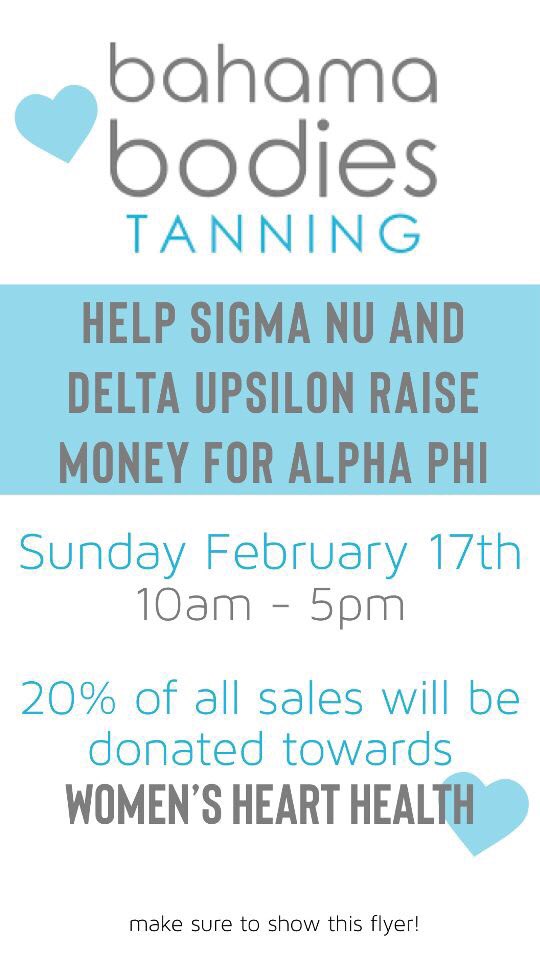 There’s still time! Come out to <a href="/BahamaBodies/">BahamaBodiesTanning</a> and help us and <a href="/KentSigmaNu/">Kent State Sigma Nu 🐍</a> raise money for <a href="/AlphaPhi_KSU/">Kent State Alpha Phi</a>