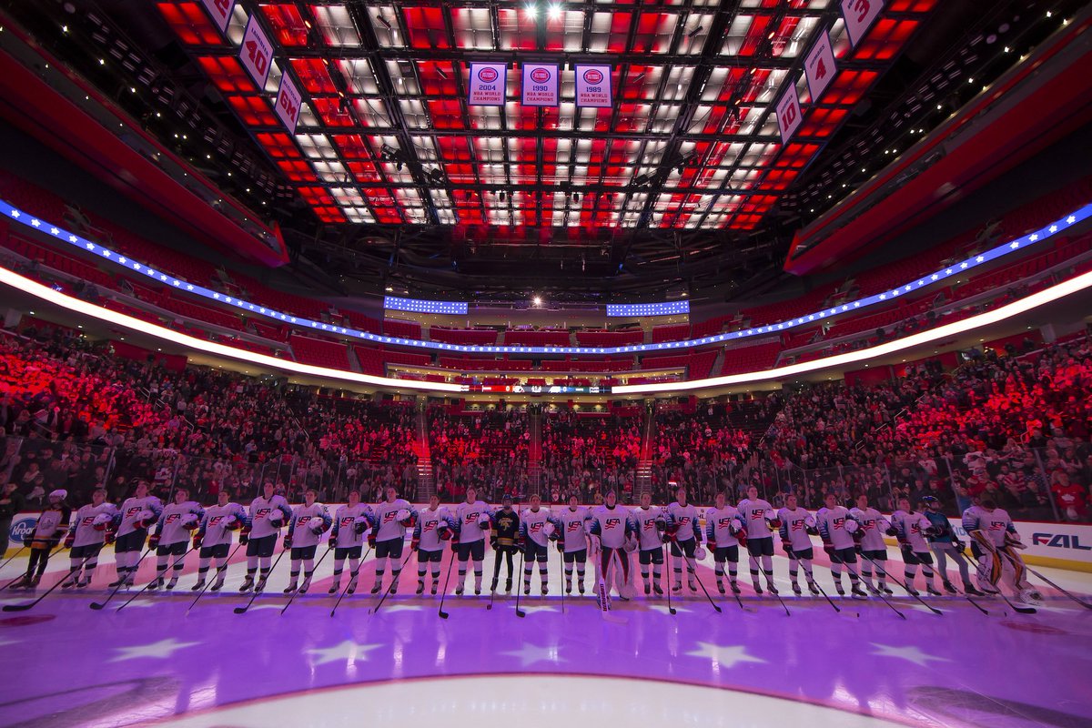 usahockey's tweet photo. Thank you, Detroit! 👏

#RivalrySeries | #HDIA | #HWAA https://t.co/sGb0Yf1MzT