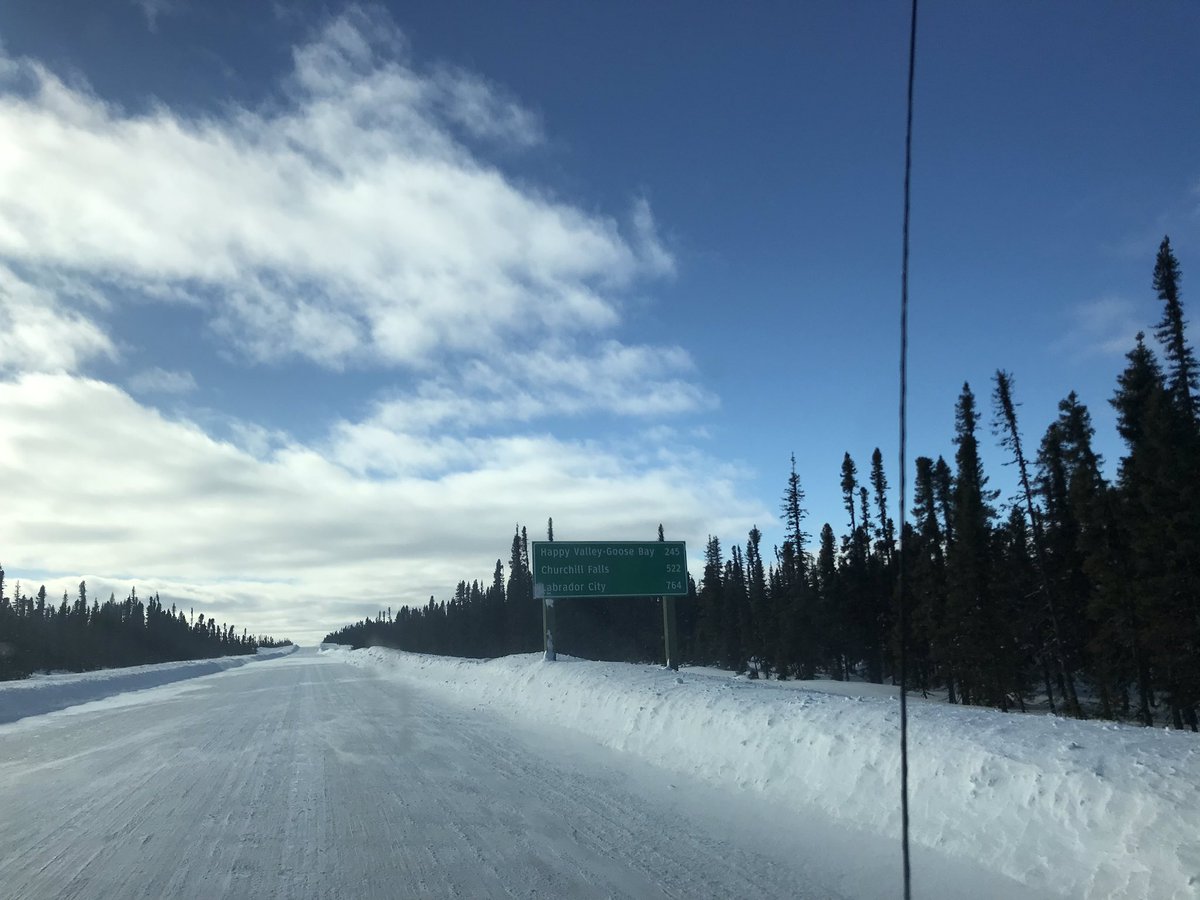 YvonneJJones's tweet photo. Sunday drive in the Riding-Loving the #TransLabradorHighway conditions are good-a little drifting snow in places- 456k the pickups purring! https://t.co/R4I6cIrsNy