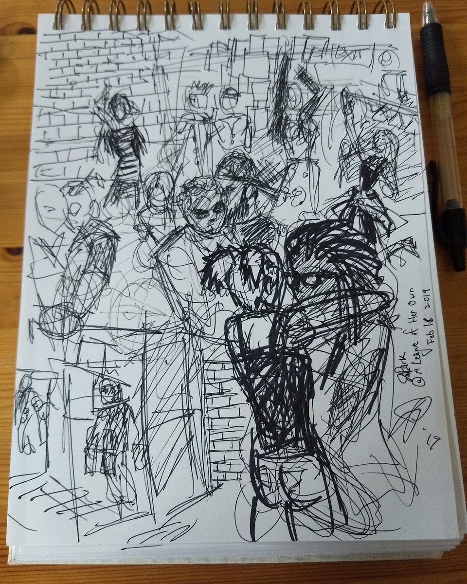 _JackyPaper's tweet photo. A friend invited me on to A League of Her Own (a queer club in DC) with some of her friends. 

As a cisgendered heterosexual, I was the group's token majority haha

#partytime #bywhichimean #sketchinginthecorner

#sketchbook #Sketching #art https://t.co/uXjQdrBhB0