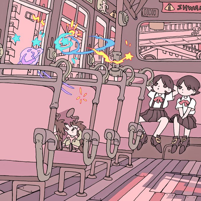 「ロングヘアー 電車内」のTwitter画像/イラスト(古い順)