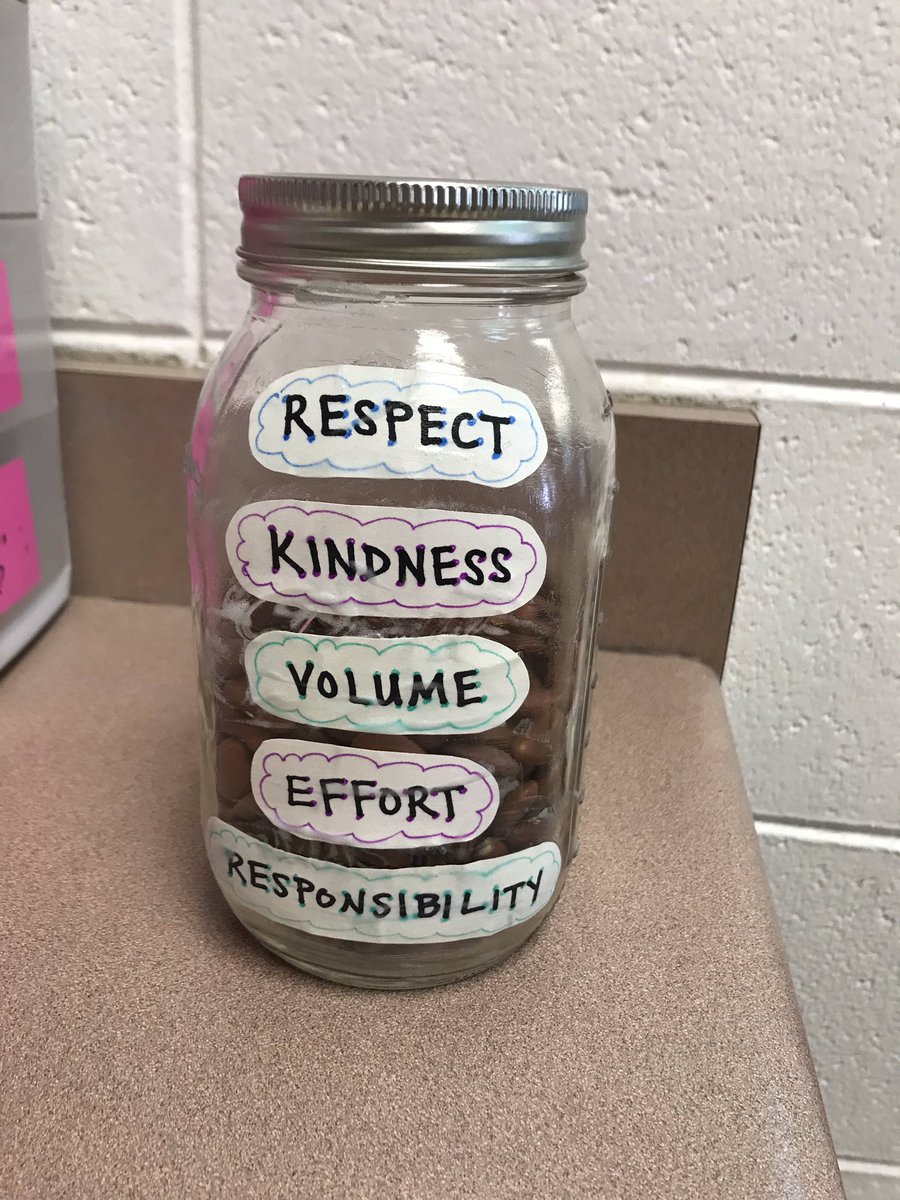 BungeRenee's tweet photo. @MPQuestSchools staff work daily to promote kindness, respect, responsibility, and doing our personal best! These bean jars are just one way staff celebrate students doing great things @mpqripon. The kids love it! #RASDinnovate #riponwiproud https://t.co/53pOi8RJvD