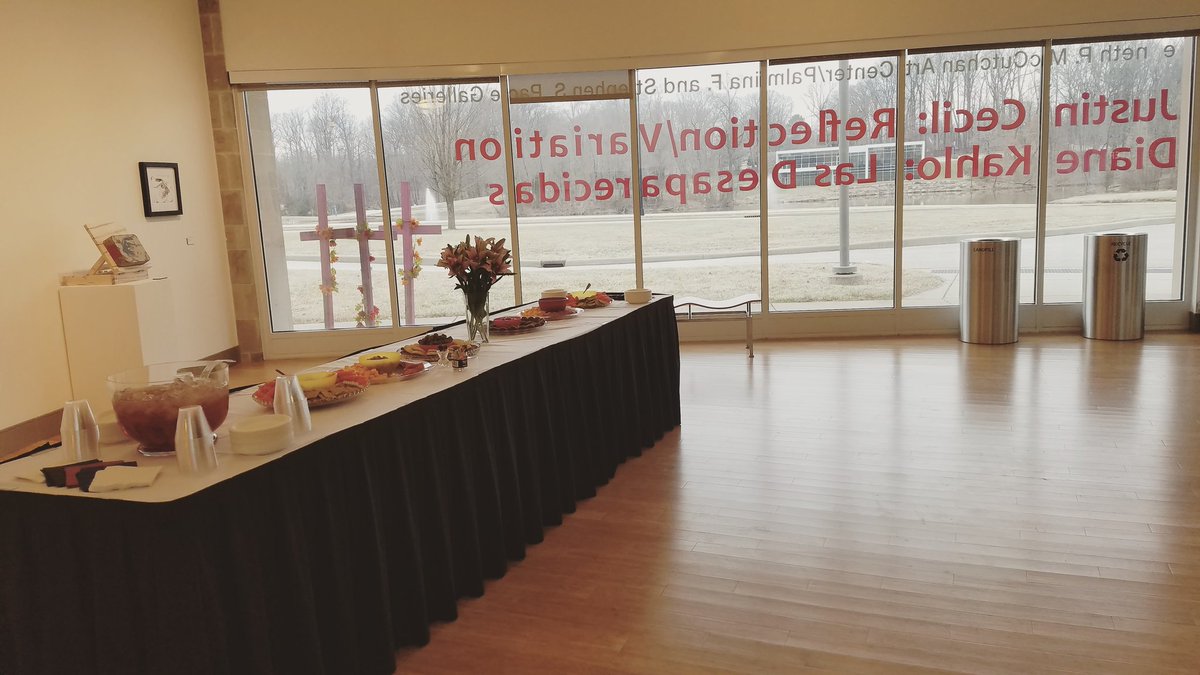 MAC_Pace's tweet image. All set up for the Reception today for our Justin Cecil and @DianeKahlo exhibits. Join us from 2-4pm today for refreshments with remarks at 3.