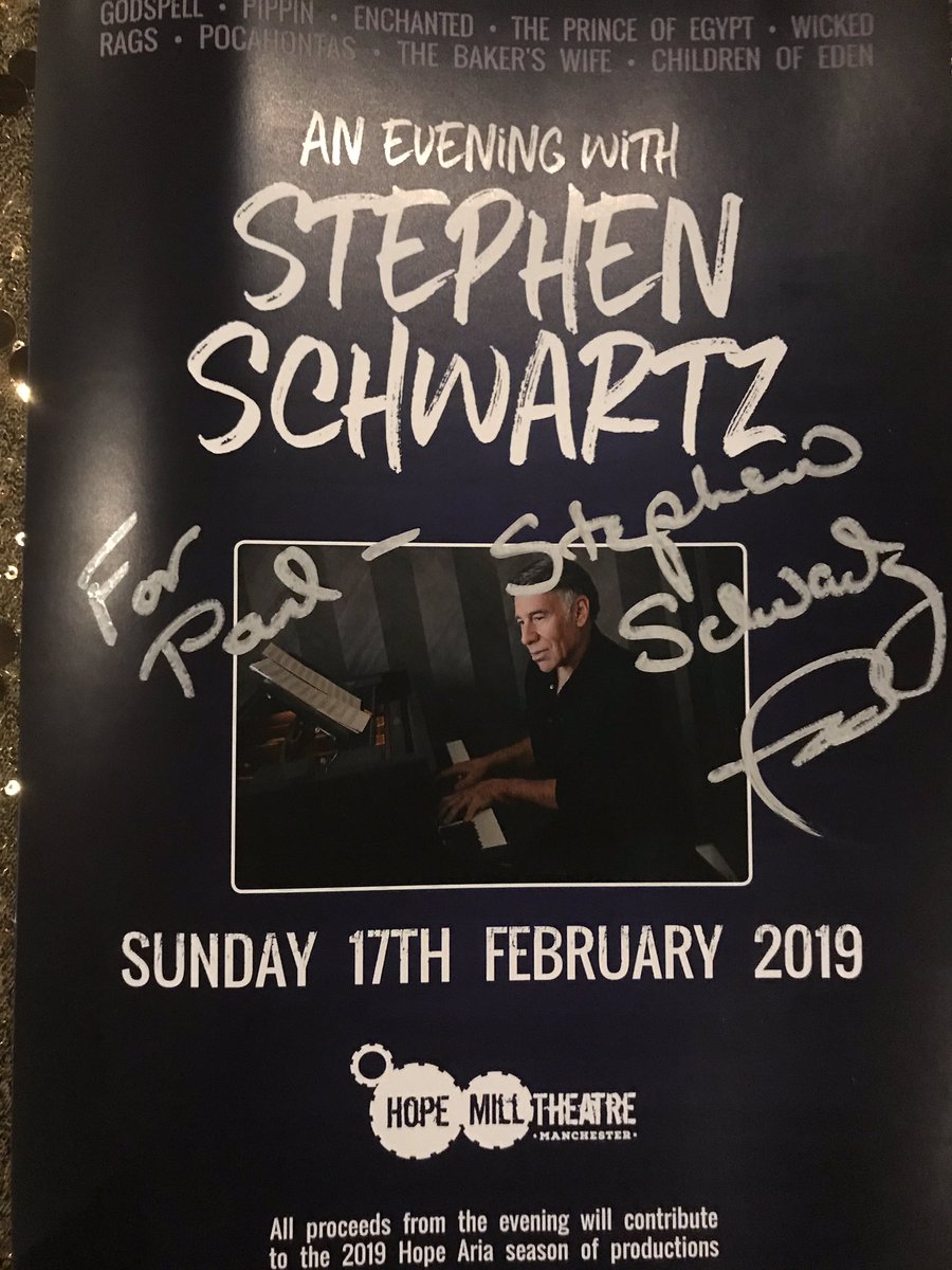 Had a great time watching
@composerstephen at @hopemilltheatr1 . A truly special evening - and his final performance of “For Good” was just stunning x