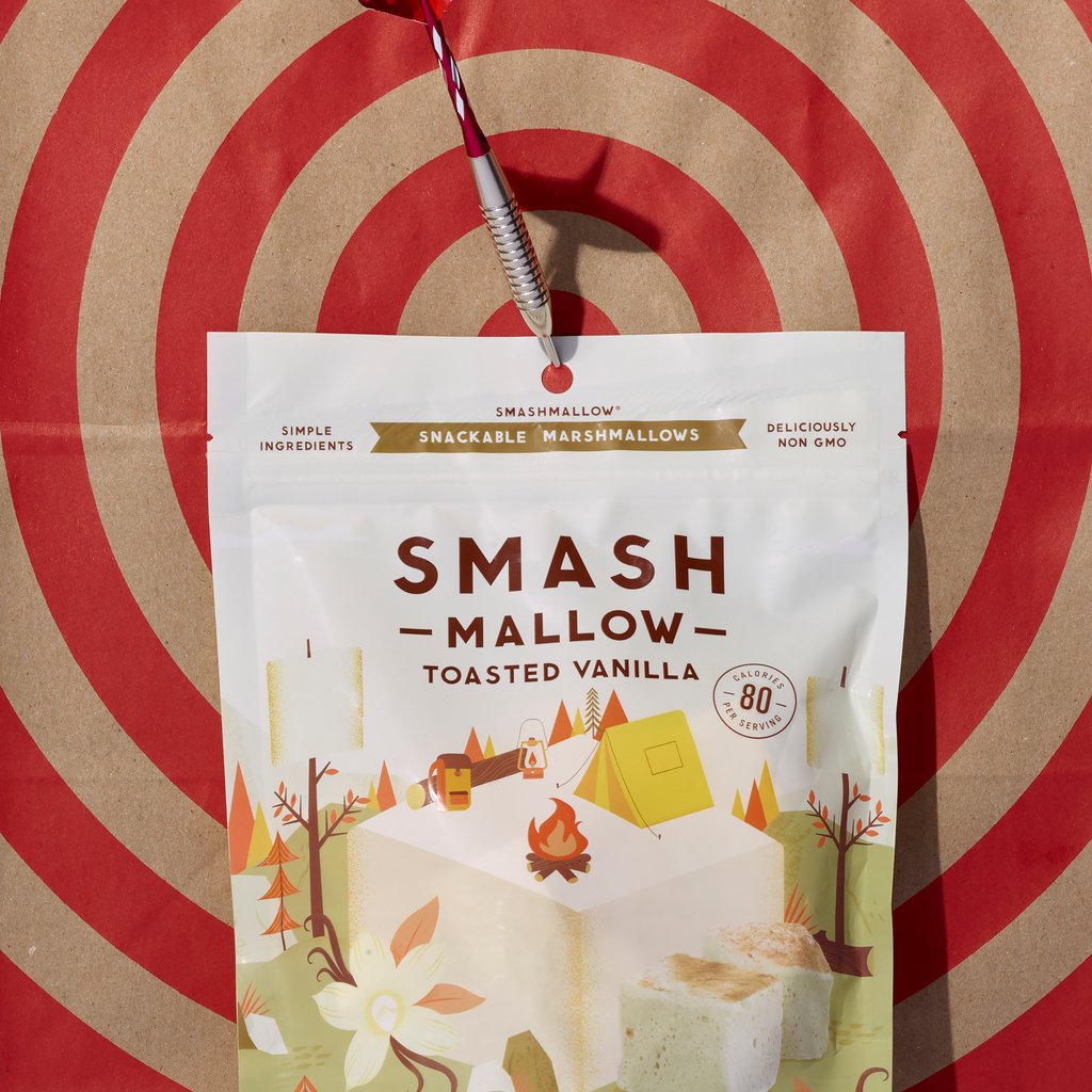 Snackapade's tweet photo. Bullseye๐ฏ Head to your local @Target to spark your tastebuds with #SMASHMALLOW Toasted Vanilla. #target #onlyattarget #targetstyle #targetdoesitagain #foundattarget #marshmallow #marshmallows #vanilla #foodie #glutenfree #grainfree #nongmo #camping #campfire #snacking #snack https://t.co/2hEF4zpwYN