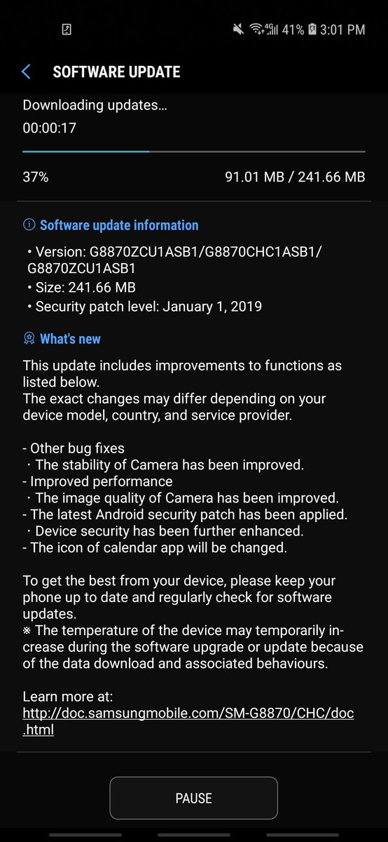 grant_likes's tweet image. #Samsung #GalaxyA8s new update. Hopefully the 📷 auto focus was improved.