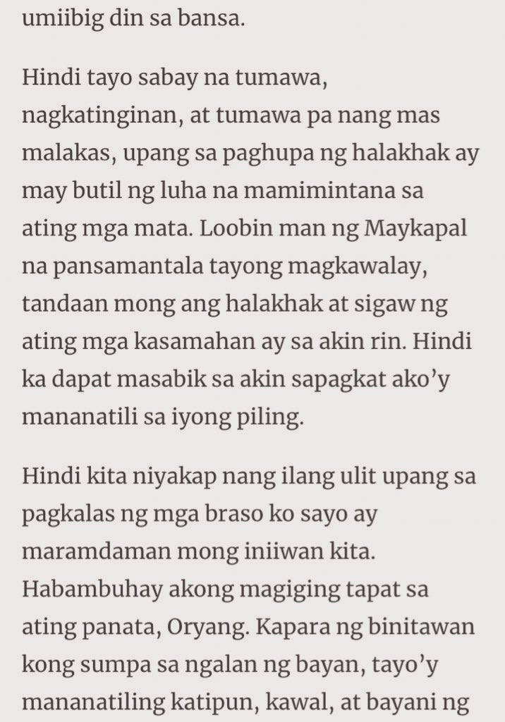 RichmaineMf's tweet photo. #ALDUBxADNStrongHearts 
@aldenrichards02 @mainedcm

“Hindi ako bumati sa simula upang sa huli ay magpaalam.”

Muli kong ibinabahagi ang
Liham ni Andres Bonifacio kay Oryang, Mayo 1, 1897

Salamat, @ardeelozada sa pagbalik alaala. https://t.co/3ENSc2h7so