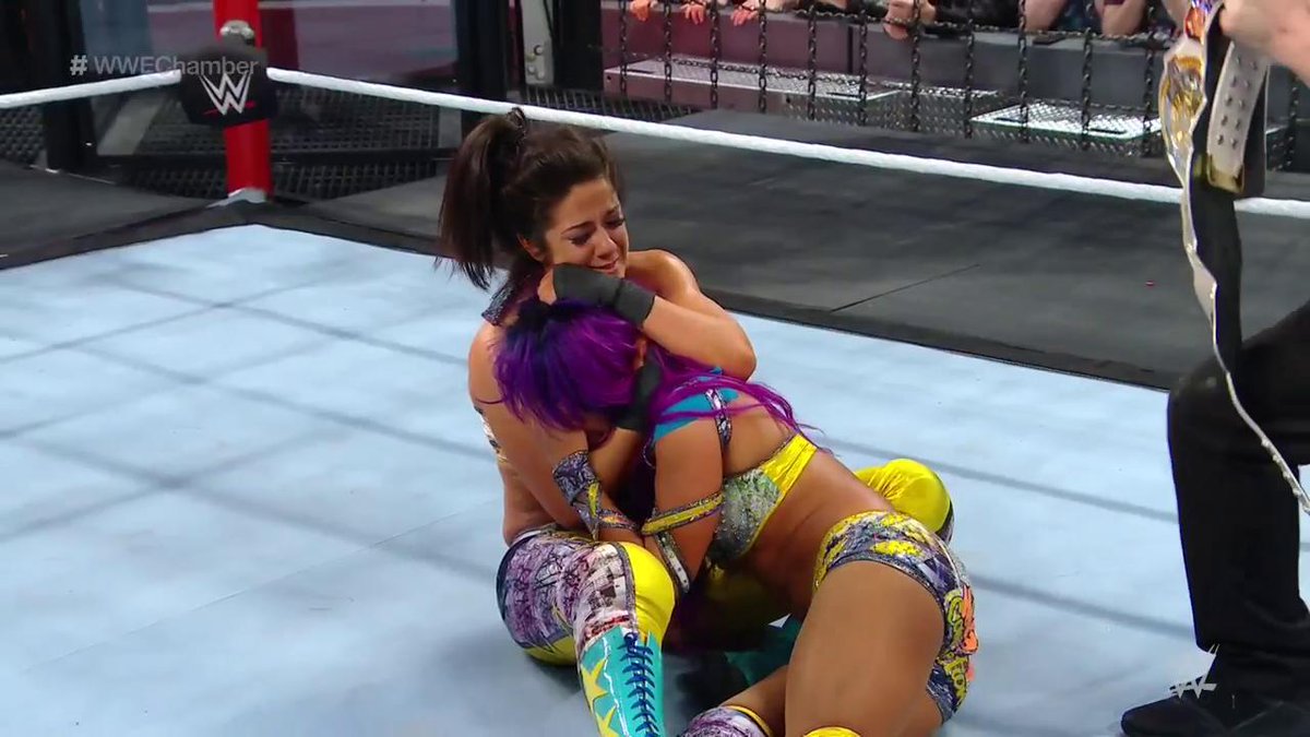 CUE THE 😭😭😭.
@SashaBanksWWE & @itsBayleyWWE are the FIRST-EVER @WWE #WomensTagTeamChampions! #WWEChamber