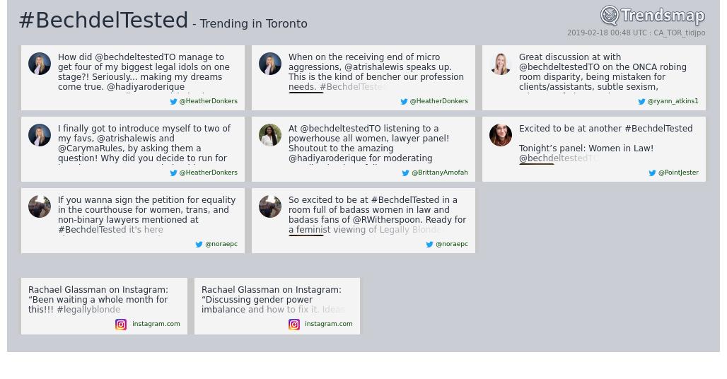 TrendsToronto's tweet photo. #bechdeltested is now trending in #Toronto
https://t.co/amKeu9V1Cm https://t.co/oNejw7Doug