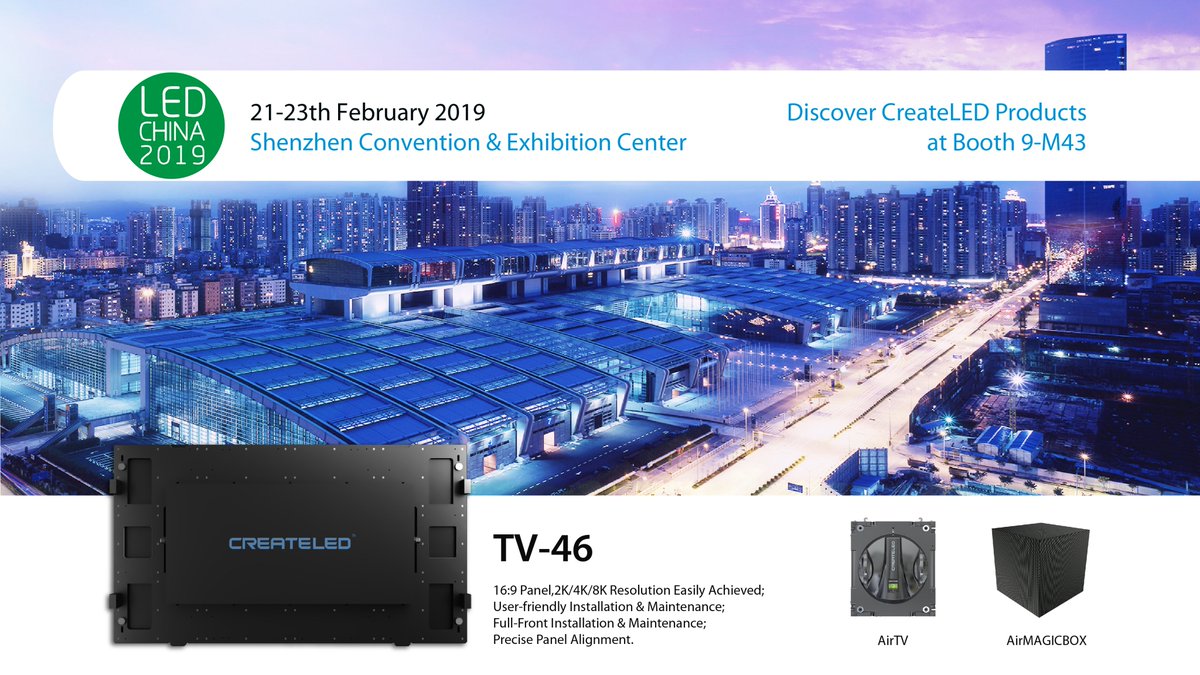 CreateLED's tweet image. We can&apos;t believe #ISE2019 was a week ago already! Thanks to our partners, customers and visitors, we had a excellent week. This week will be another big week! Come and visit us on stand 9-M43 #LEDChina2019 to get the full rundown on video screen solutions.
#digitalsignage