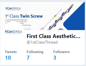 1stClassThread's tweet photo. Please follow me on Twitter - my user name is 1stClassThread - I did not focus much on Twitter but hope my Instagram friends can support in getting more followers ? 
We will be sharing latest products for #ThreadLifting and #Mesotherapy
Thank you so much. https://t.co/zzxiWWvprT