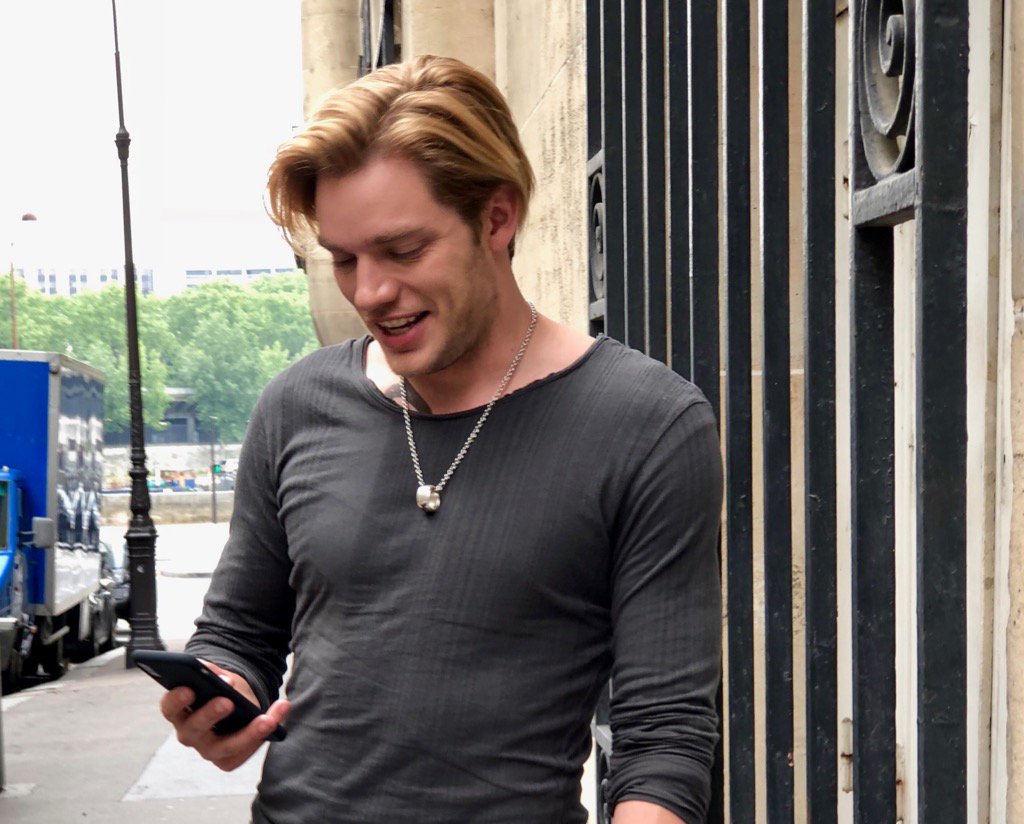 Because you asked so nicely.  Here’s the talented @DomSherwood1 between takes.  #Paris #Shadowhunters #3B
