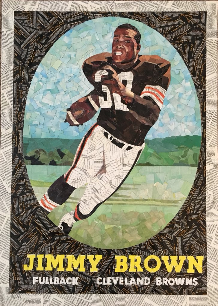 Happy 83rd Birthday to the great Jim Brown! Here is his 1958 Topps RC made from cut football cards. 