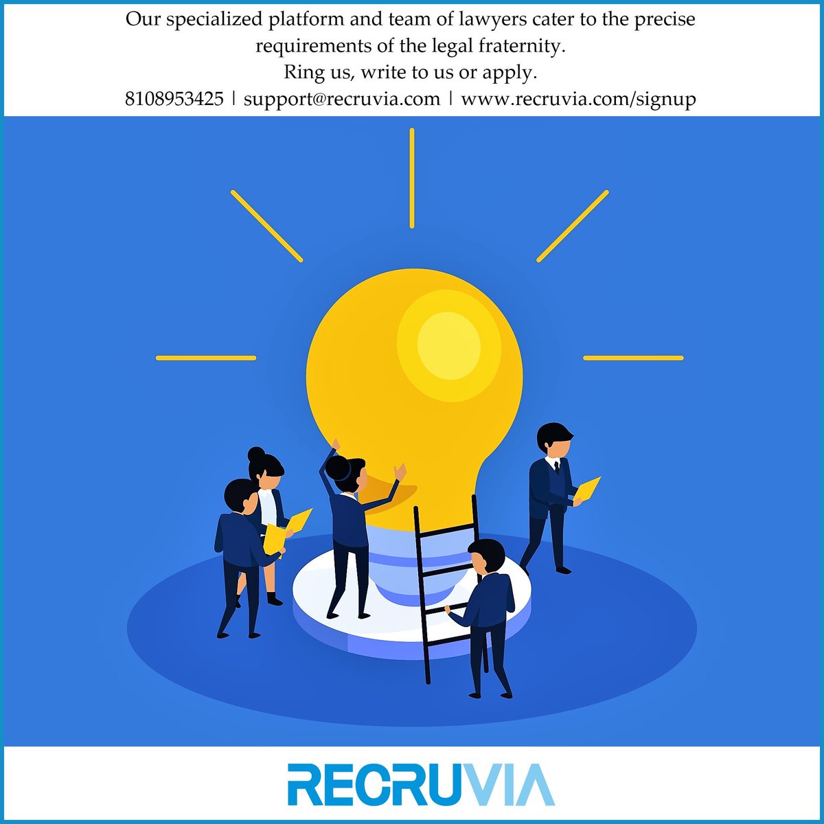 #Hotline: 81089LEGAL (8108953425) #Email: support@recruvia.com #Apply: recruvia.com/signup #legaljobs #jobsearch #recruvia #jobs #lawfirms #recruitment #recruiting #candidates #hiring #legalopenings #lawyer #lawyeropenings #openingsforlawyers #jobsforlawyers #hiringlawyers