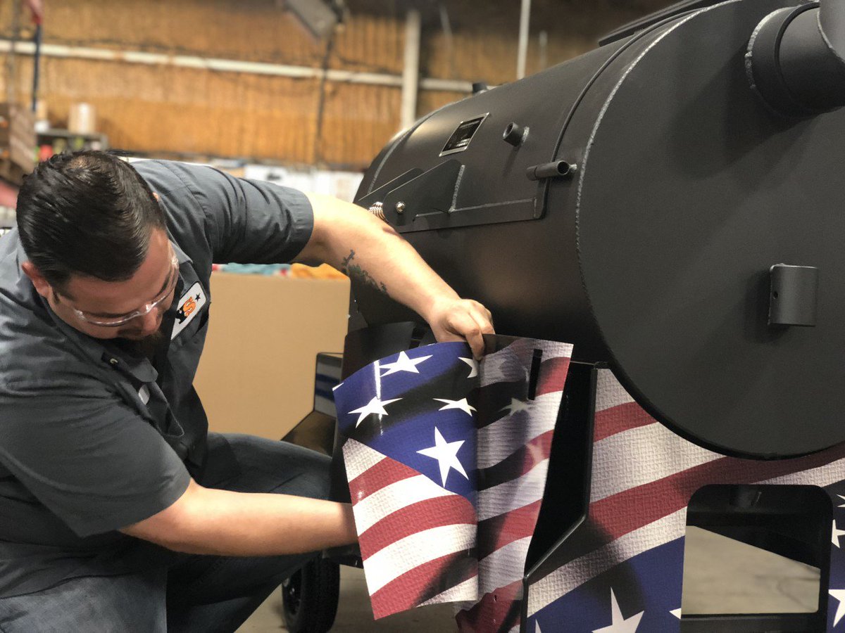 yodersmokers's tweet photo. A little behind the scenes look at the new wraps for YS480, YS640 and even the YS1500.  Watch for ordering details soon. #yodersmokers #yodernation #ys480 #ys640 #ys1500 https://t.co/6cyV87a3ud