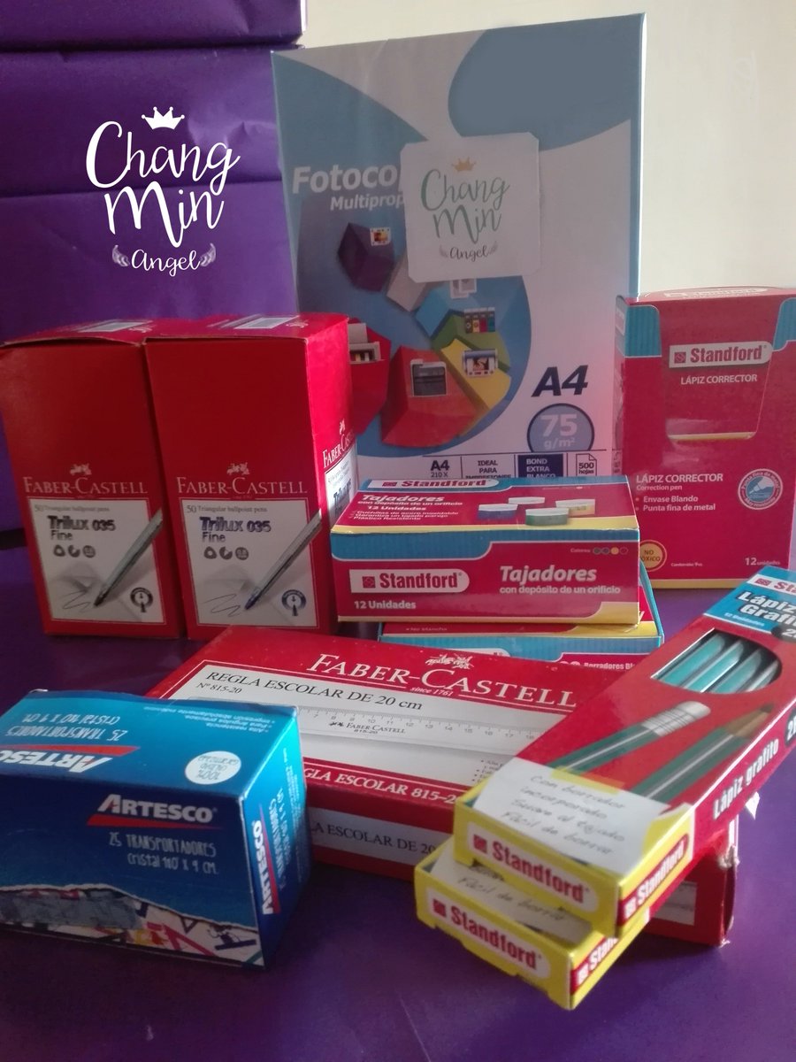 ChangminAngelPE's tweet photo. [Project] Happy birthday, Changmin🥰. Today we decided to celebrate your day as you taught us, by helping people. We send some basic utensil to needed students in Peru✏️📐📚👞, so they can keep studying.🎁 #HappyMaxDay  #HappyChangminDay
#최강창민생일축하해 https://t.co/vd3huJoThB