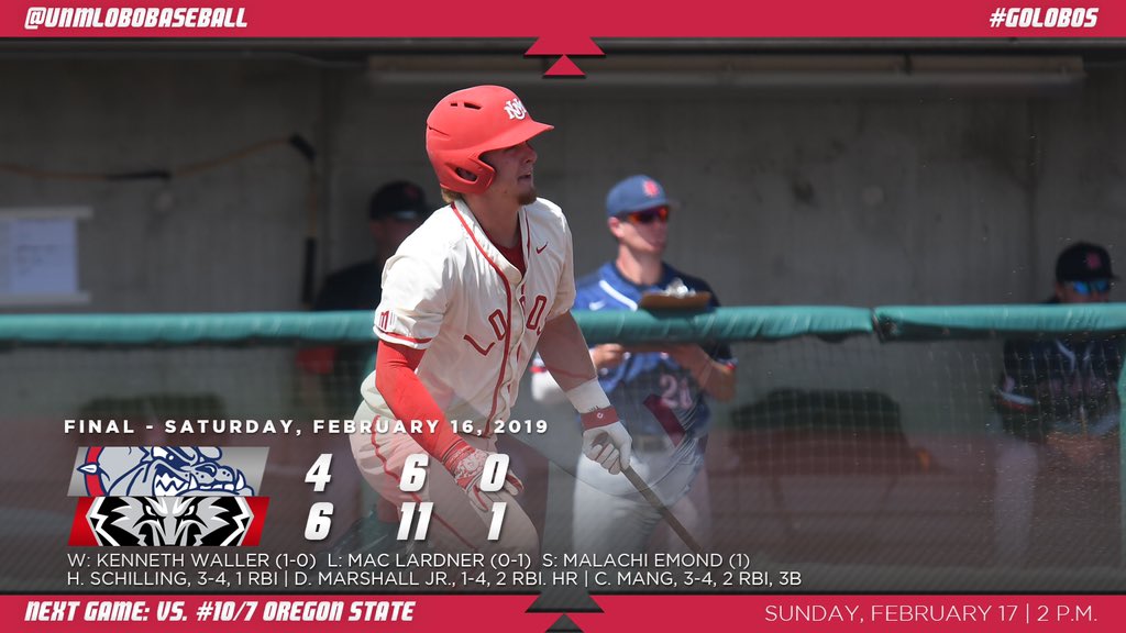 FINAL | Ballgame! Connor Mang’s 2-RBI triple in the 4th holds up! Bullpen 5.2 innings scoreless! #GoLobos