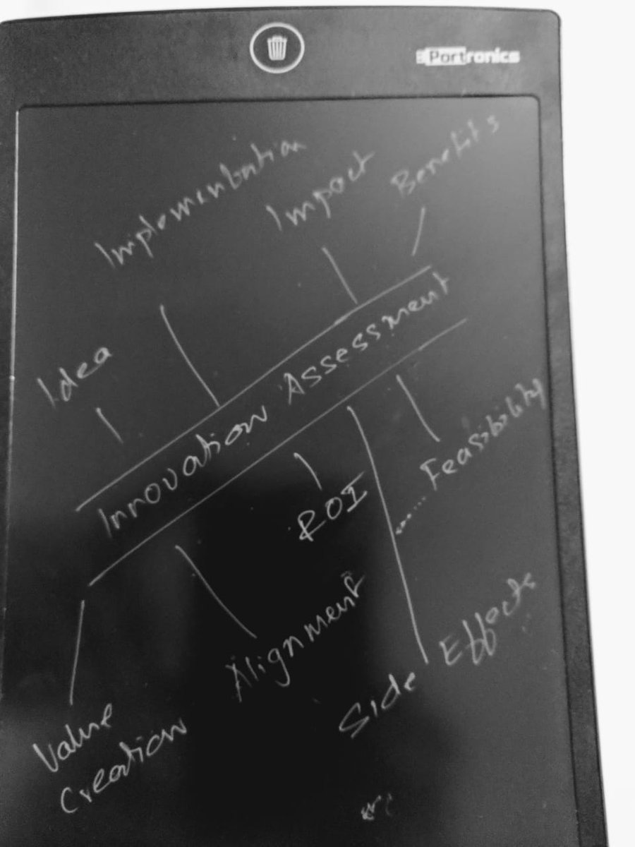 dorait's tweet photo. How do you assess pitches during Innovation challenges? A few thoughts.

- Idea
- Innovation
- Implementation
- Impact -business or social
- Benefits
- Side effects
- Value creation
- Value capture
- Alignment
- Return on Investment

and more #tnigc https://t.co/JOfVamDWy3