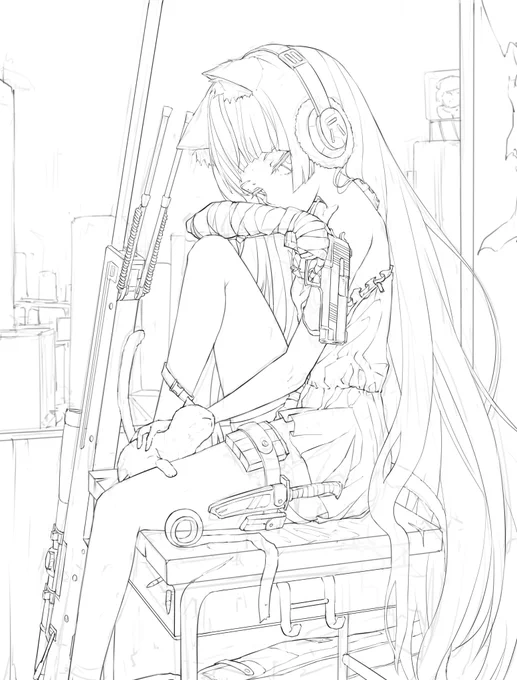 "Procedure" -下書き その2
#少女前線 #소녀전선 #ドールズフロントライン  #オリジナル #AWP 