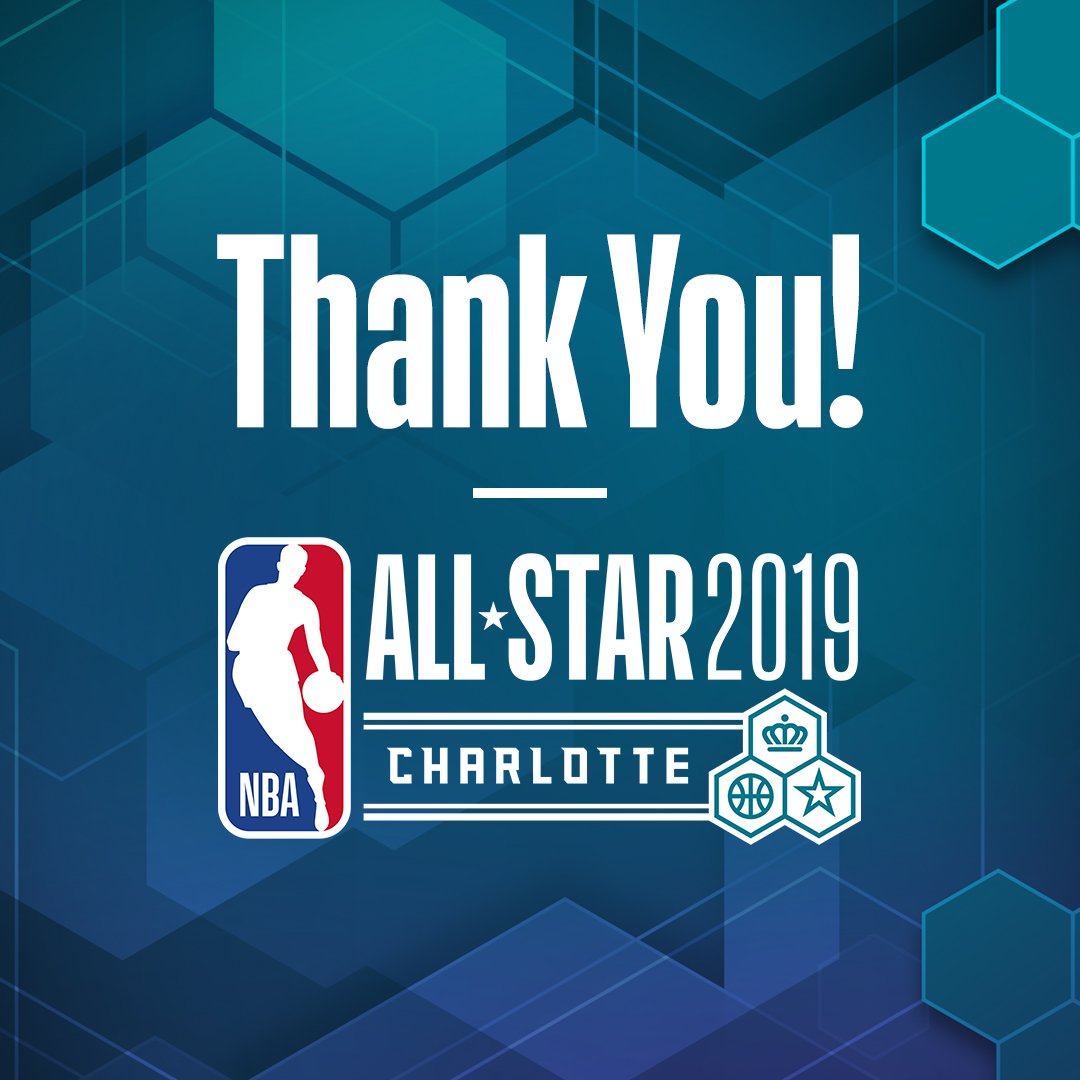 THANK YOU ALL FOR AN INCREDIBLE AND MEMORABLE #NBAALLSTAR EXPERIENCE IN CHARLOTTE! https://t.co/cjQ61lB3Dk