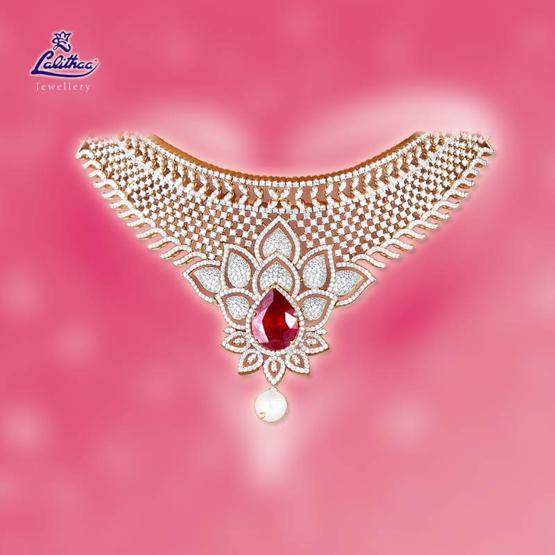 Adorn this admirable Diamond Necklace collection from lalithaajewellery.com. #DiamondNecklace #DiamondNecklaceCollection #ValentinesCollection #ValentinesJewelleryCollection #ValentinesDayCollection #ValentinesDay #LalithaaJewellery