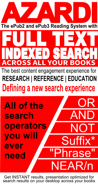 richardigp's tweet image. Need a powerful #EPUB #EPUB3 #eBook Reader for Linux, Mac or Windows? 

#AZARDI readers are THE answer. They have powerful full-text indexed search across multiple books. 

Fantastic for #academic research. 

Get AZARDI here. bit.ly/1bw4HVa  

@infogridpacific
