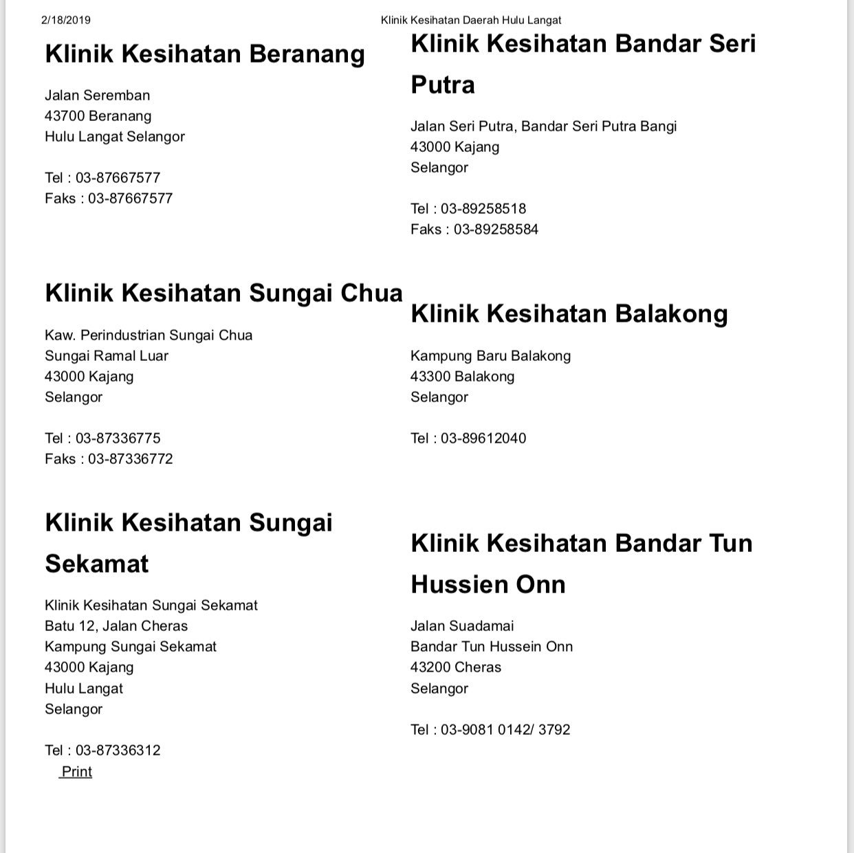 Klinik kesihatan sungai chua