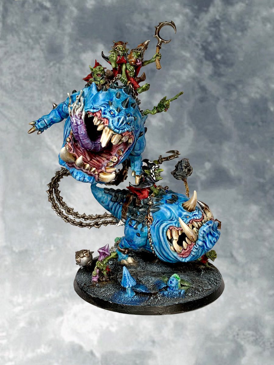 So happy with the new mangler squigs-modell, such a great centerpiece for my #Gloomspite army #PaintingWarhammer #miniaturemonday #warmongers #squigs