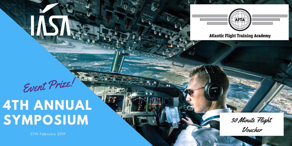 Don’t miss out on your chance to win a 30-minute flight voucher with Atlantic Flight Training Academy at our Symposium. Ticket Link lnkd.in/ddHxiw7
#IASAsymposium2019 #IASAaviation #IASA19 #Aviation #AviationIreland #EventPrize #aircraftfinance