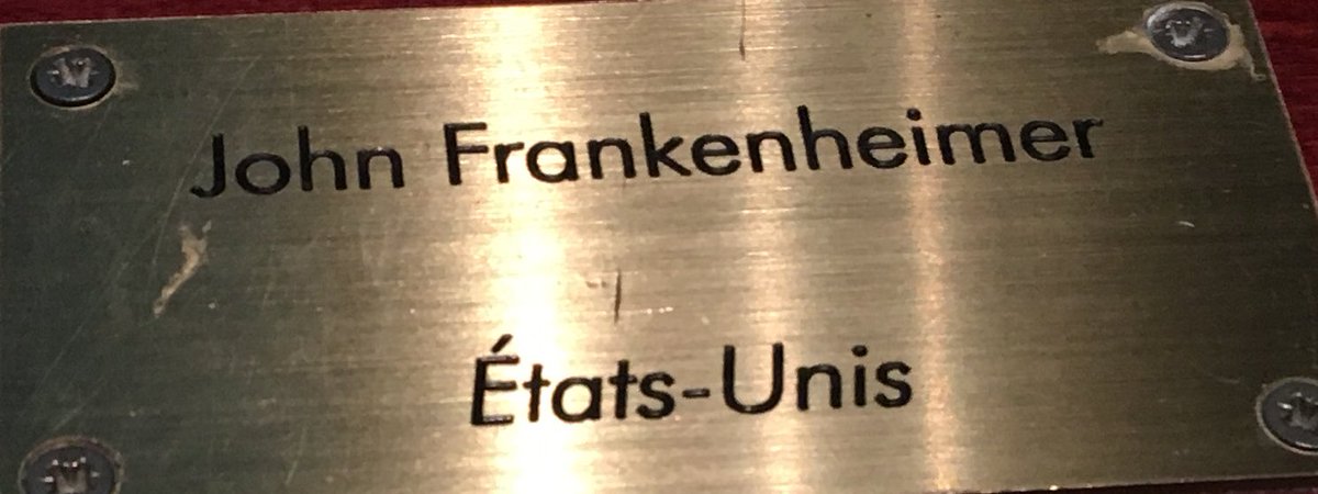  #LesCinéastesDuHangarRangée 5110 - JOHN FRANKENHEIMER19 février 1930 - 6 juillet 2002(U.S.A)- Un Crime ds la Tête (62)- Le Prisonnier d’Alcatraz (62)- Le Train (64)- 7Jours en Mai (64)- Grand Prix (66)- L’Homme de Kiev (68)- L’Opération Diabolique (68)- Ronin (98)