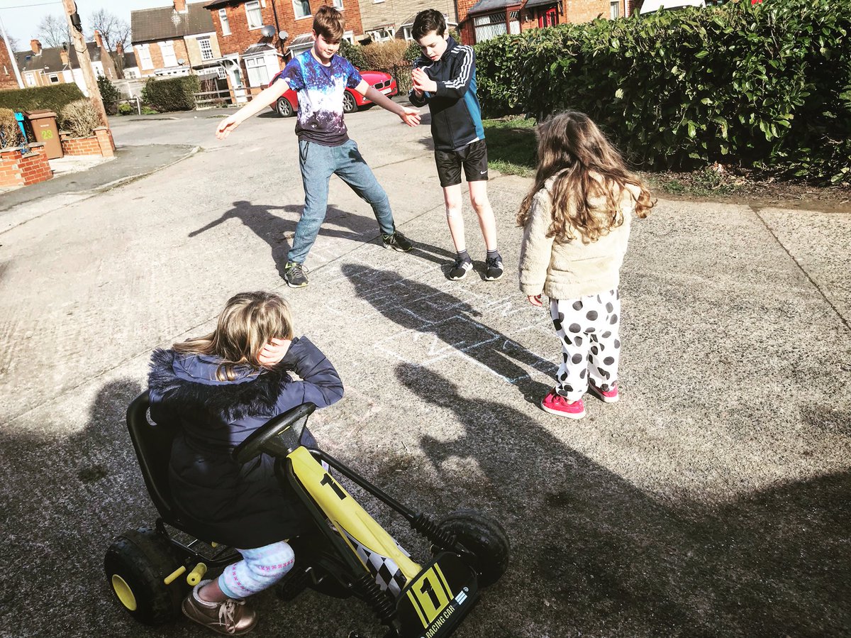Larkinout's tweet photo. Supporting our friends at #hullplayingout and  #hullcitycouncil to spread the word about Playing Out  in Hull and East Riding. Loving the buzz. Got everyone talking. Hopscotch! Who knew?!! #larkinout #hullplayingout #playingout #playadvocates https://t.co/pe5Lak0umj