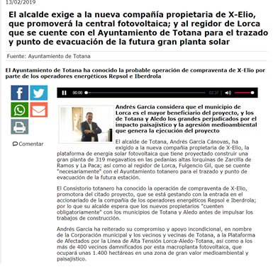 Curioso que <a href="/AytoLorca/">Ayuntamiento Lorca</a> haya ignorado las más de 2.000 alegaciones reivindicando cambios de trazado de la Línea de Alta Tensión, que lleven alcaldes Totana_Aledo un año esperando que los reciban <a href="/Pencho_Gil/">Fulgencio Gil</a>  y encima se ofende pq los aytos Aledo y Totana defienden sus vecinos