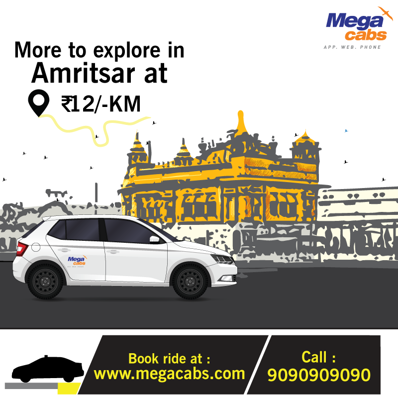 MegaCabs's tweet photo. Explore the spiritual capital of the country at Rs. 12/km with #MegaCabs.
To Book Call 9090909090 or visit https://t.co/mtQftqXrcn
#MegaLite #MegaCabs #Amritsar https://t.co/pkuaY5L4EK