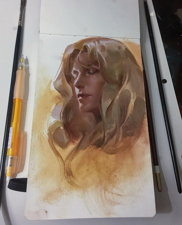 KT🌕 on X: i started an oil painting sketchbook because I have to throw  paint around more! starting off with an Alucard  / X